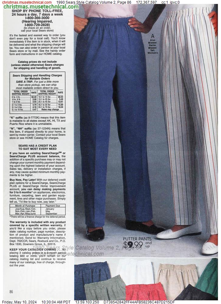 1990 Sears Style Catalog Volume 2, Page 86