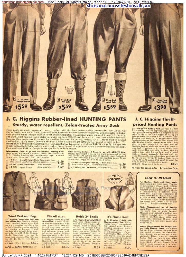 1951 Sears Fall Winter Catalog, Page 1172