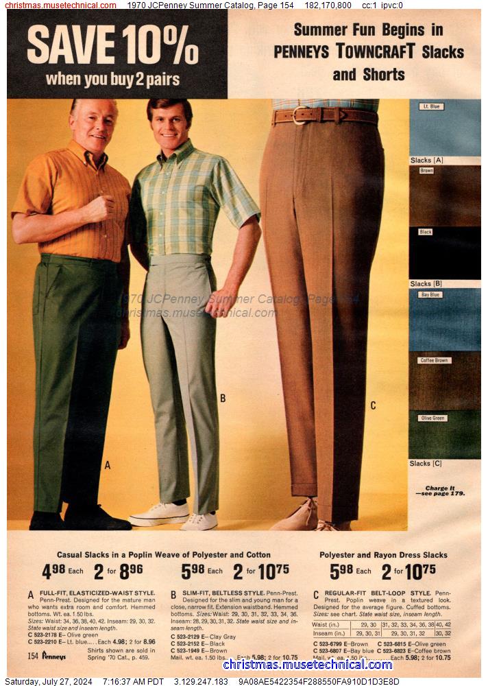 1970 JCPenney Summer Catalog, Page 154