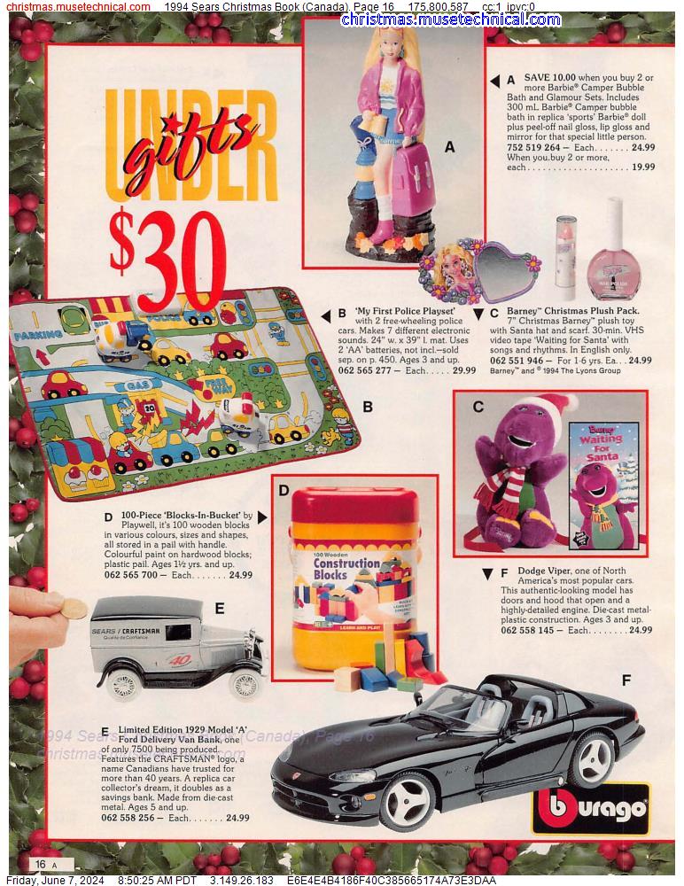 1994 Sears Christmas Book (Canada), Page 16