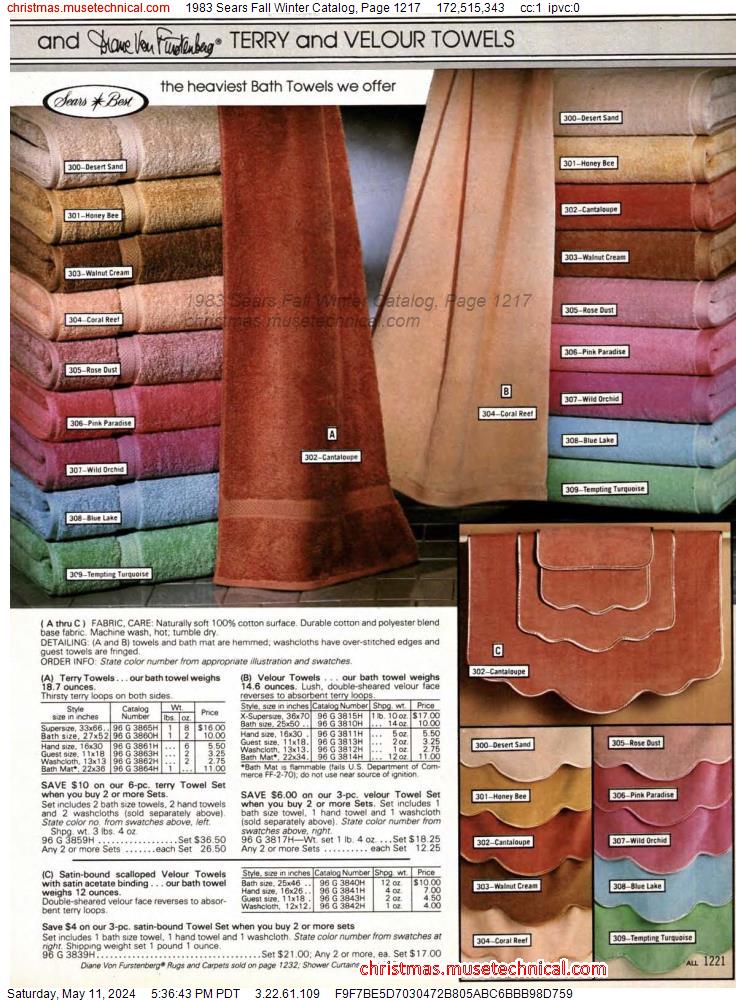 1983 Sears Fall Winter Catalog, Page 1217