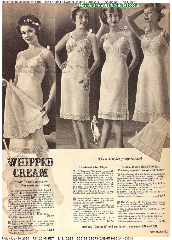 1961 Sears Fall Winter Catalog, Page 231