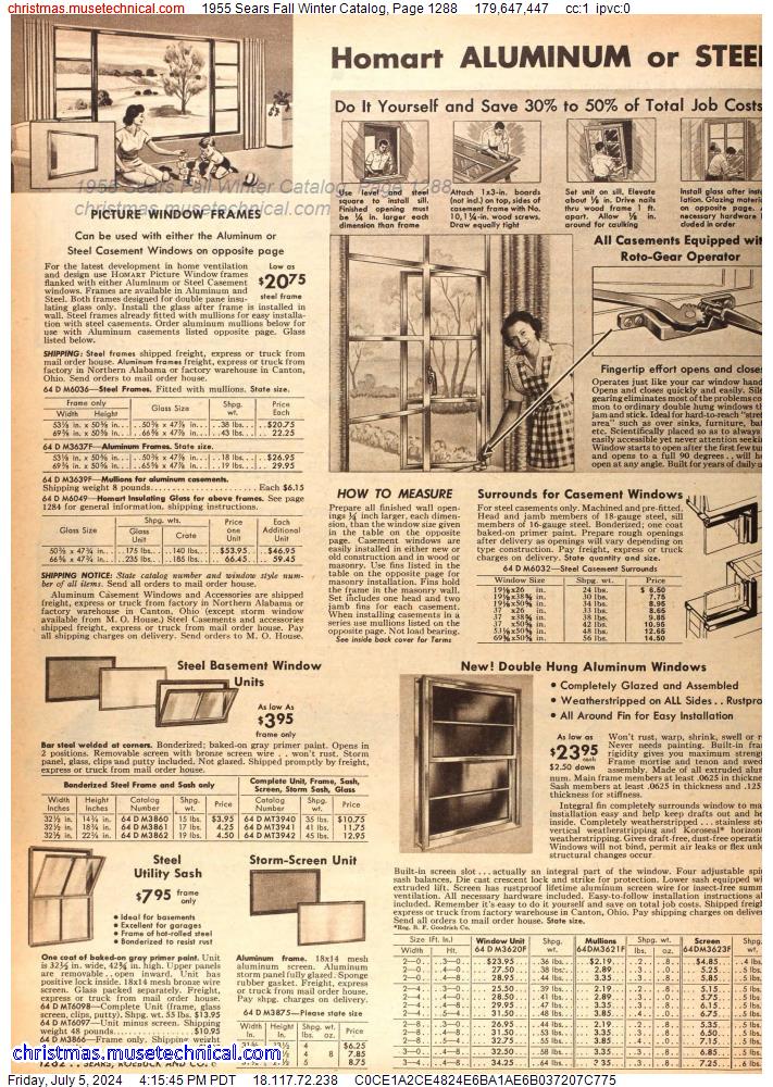 1955 Sears Fall Winter Catalog, Page 1288