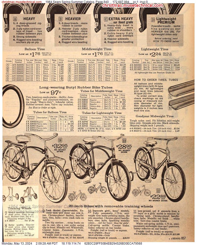 1964 Sears Spring Summer Catalog, Page 840