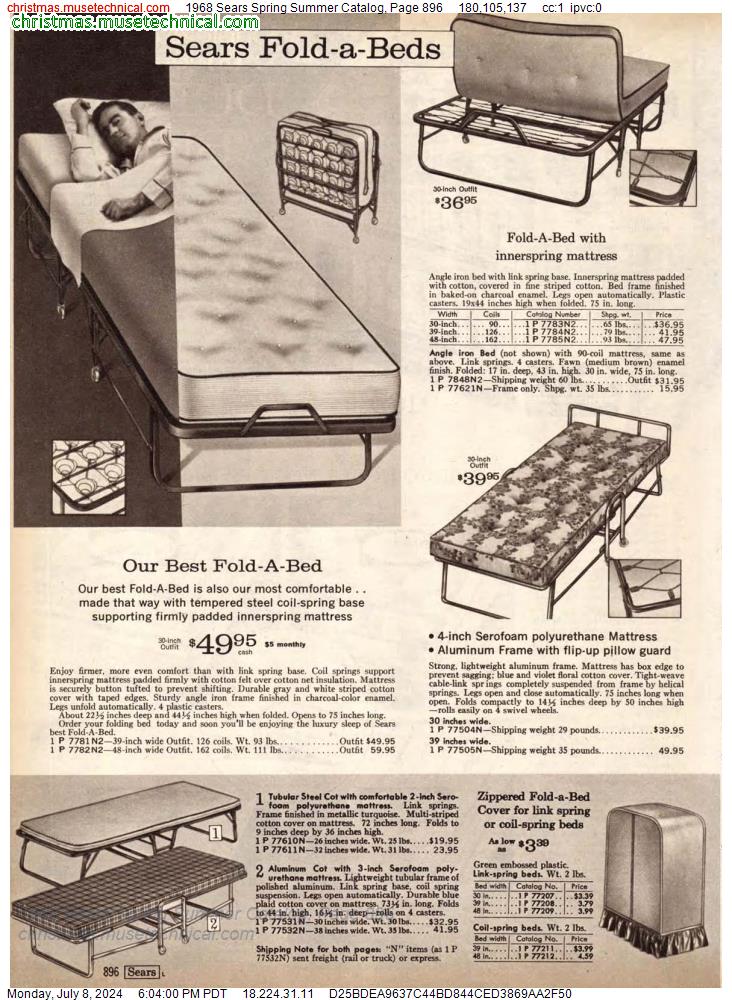 1968 Sears Spring Summer Catalog, Page 896