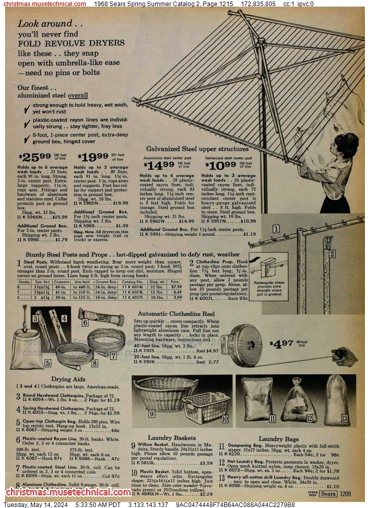 1968 Sears Spring Summer Catalog 2, Page 1215