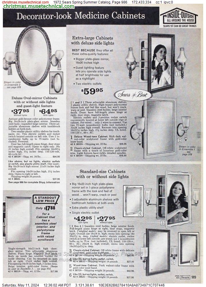 1972 Sears Spring Summer Catalog, Page 986