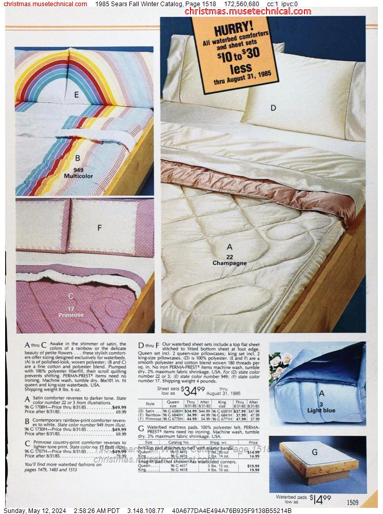 1985 Sears Fall Winter Catalog, Page 1518