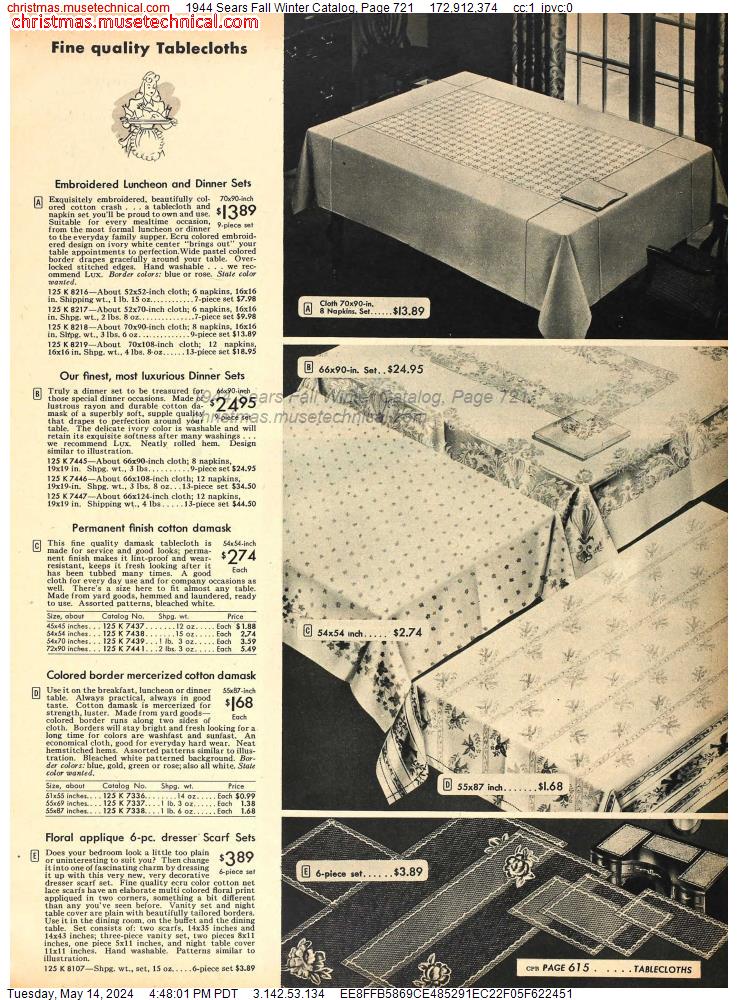 1944 Sears Fall Winter Catalog, Page 721