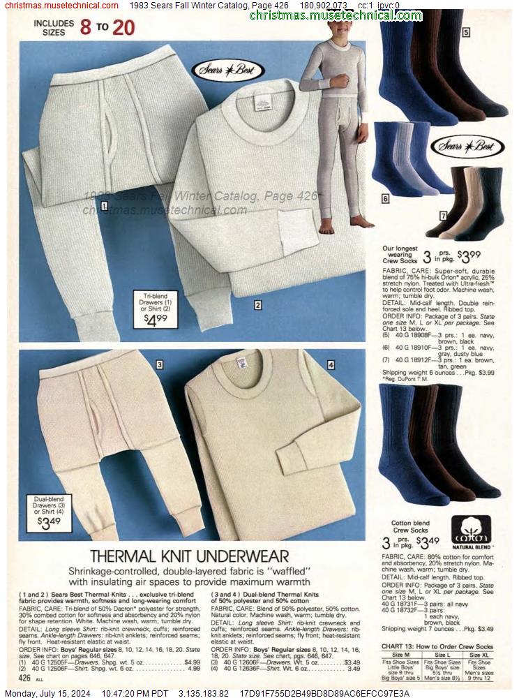 1983 Sears Fall Winter Catalog, Page 426