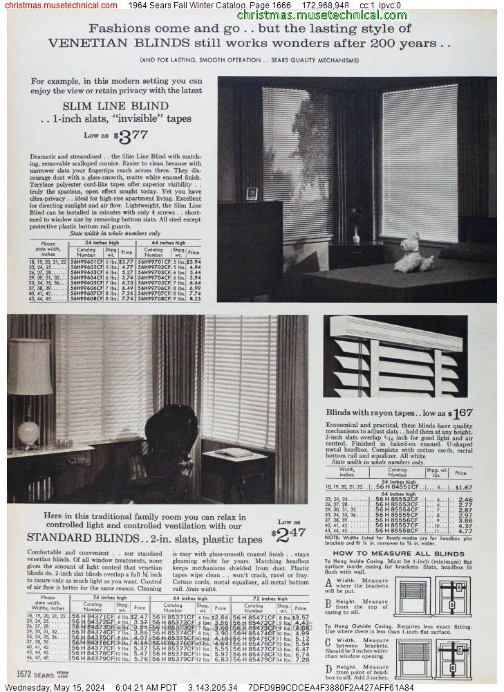 1964 Sears Fall Winter Catalog, Page 1666