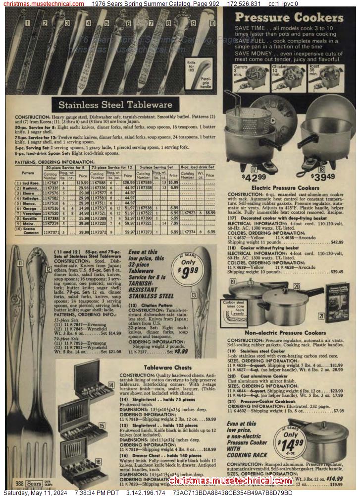 1976 Sears Spring Summer Catalog, Page 992