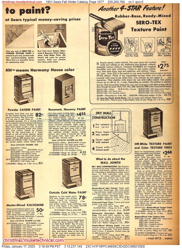 1951 Sears Fall Winter Catalog, Page 1077