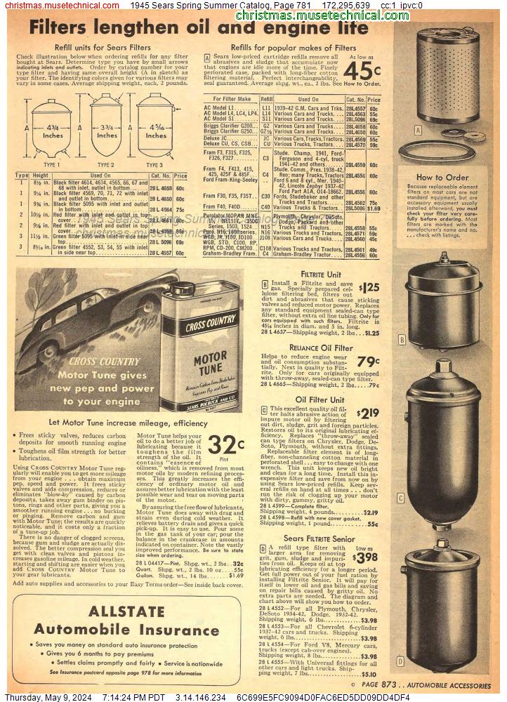 1945 Sears Spring Summer Catalog, Page 781