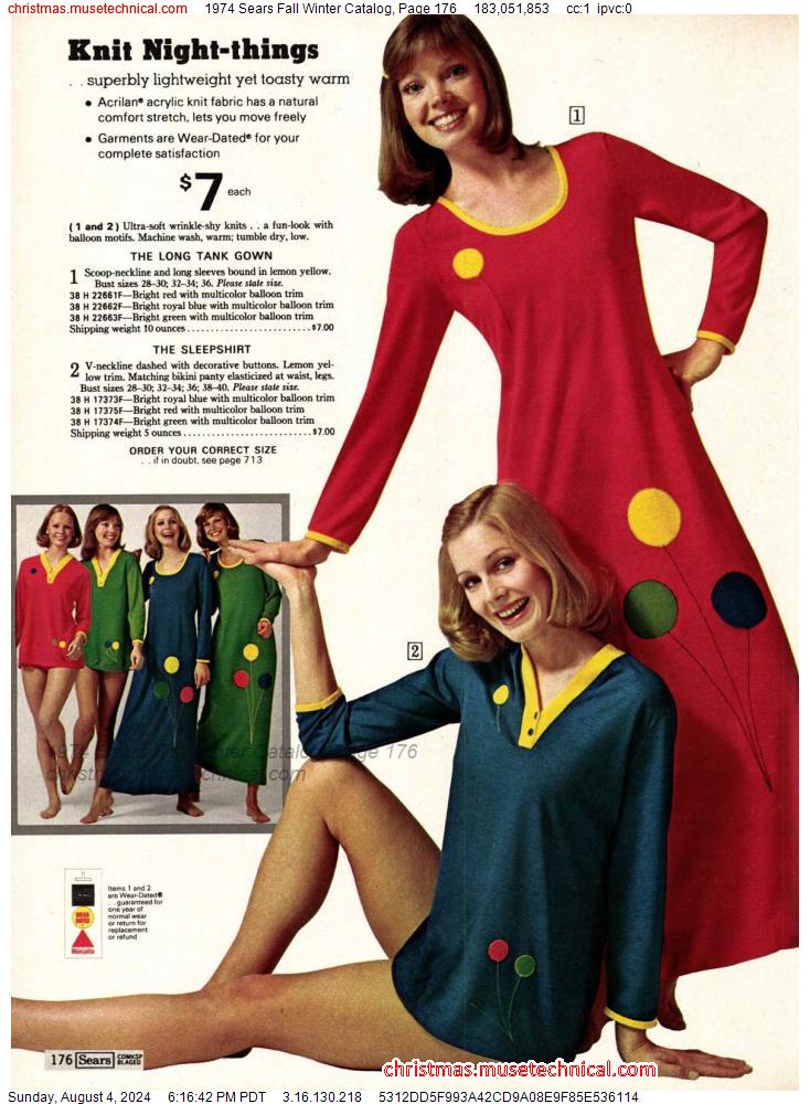 1974 Sears Fall Winter Catalog, Page 176