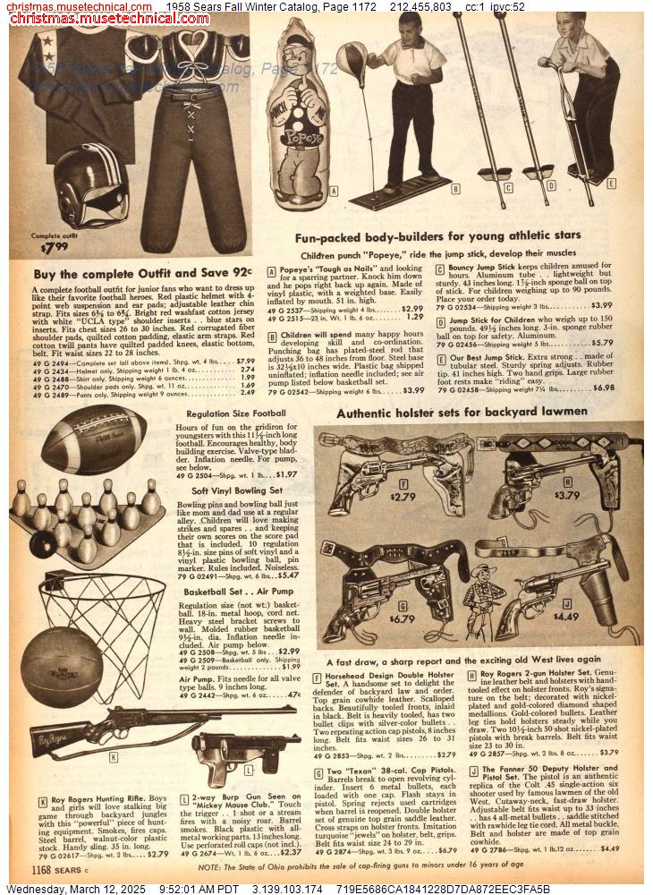 1958 Sears Fall Winter Catalog, Page 1172