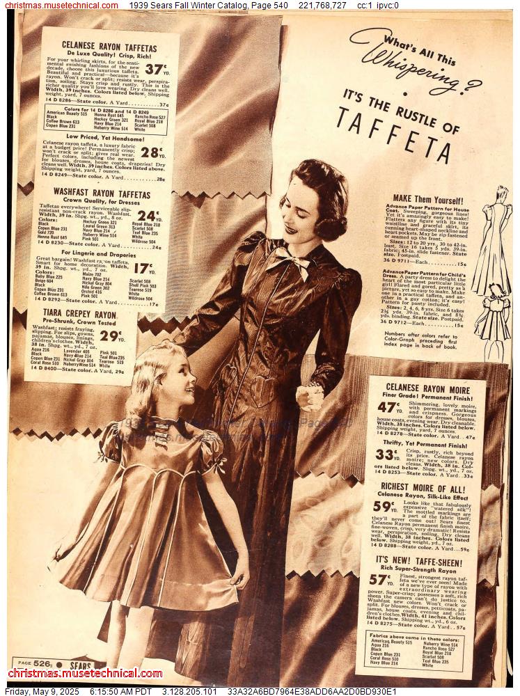 1939 Sears Fall Winter Catalog, Page 540