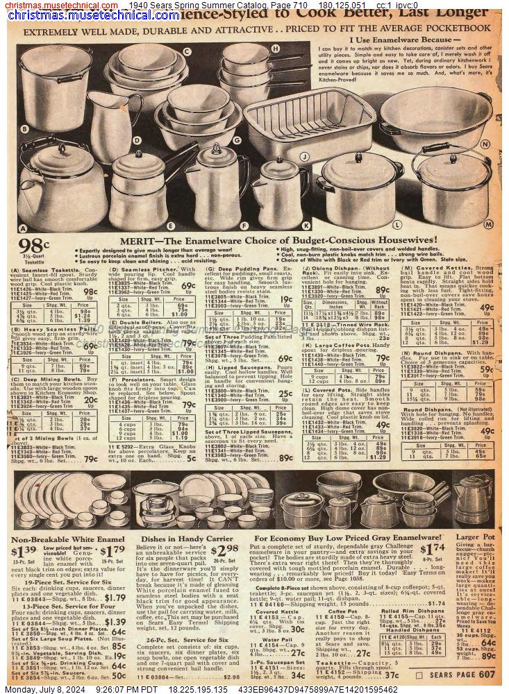 1940 Sears Spring Summer Catalog, Page 710