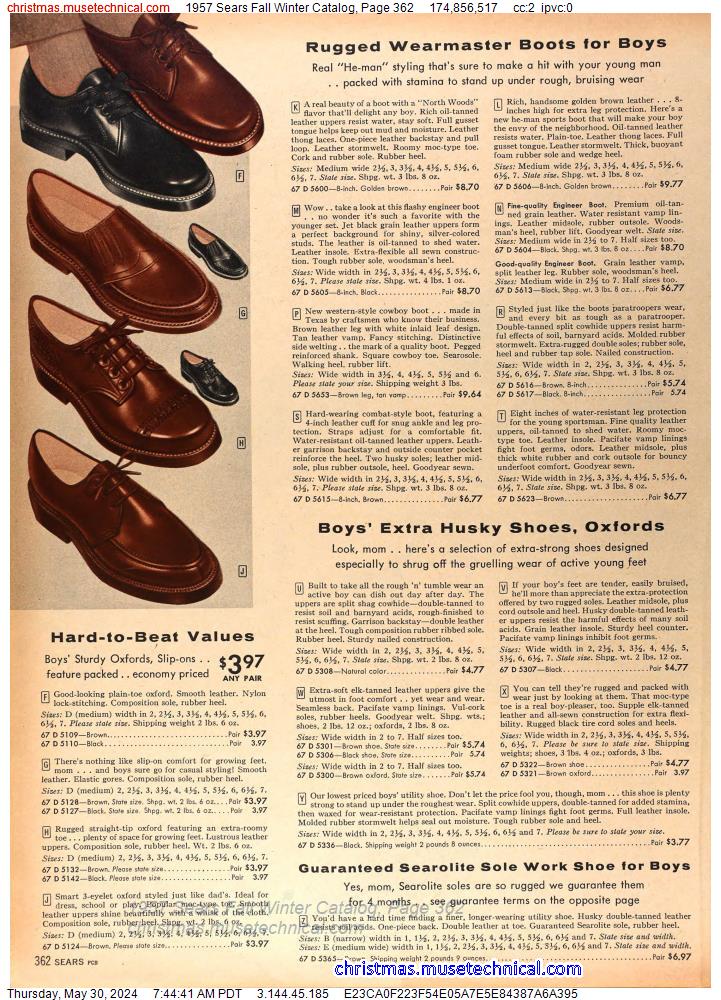1957 Sears Fall Winter Catalog, Page 362