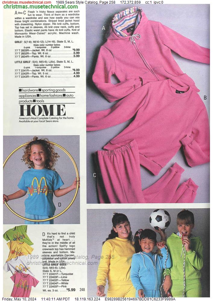 1989 Sears Style Catalog, Page 258