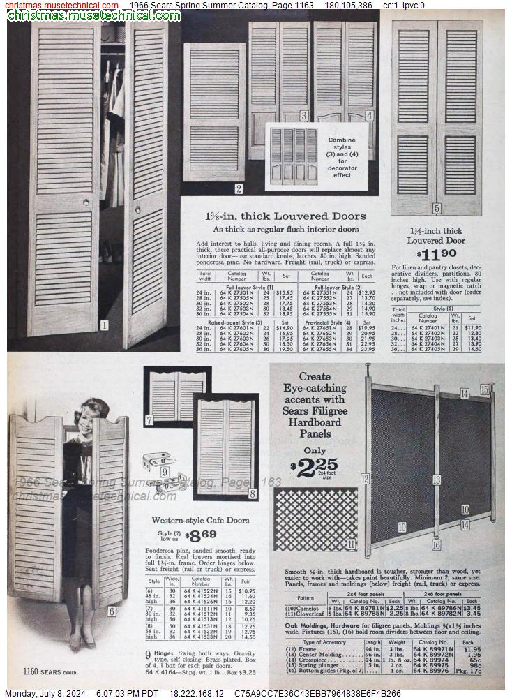 1966 Sears Spring Summer Catalog, Page 1163