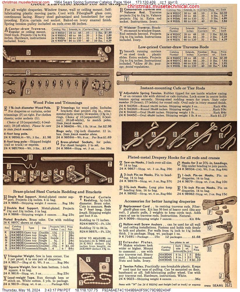 1964 Sears Spring Summer Catalog, Page 1644