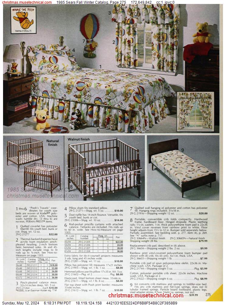1985 Sears Fall Winter Catalog, Page 275