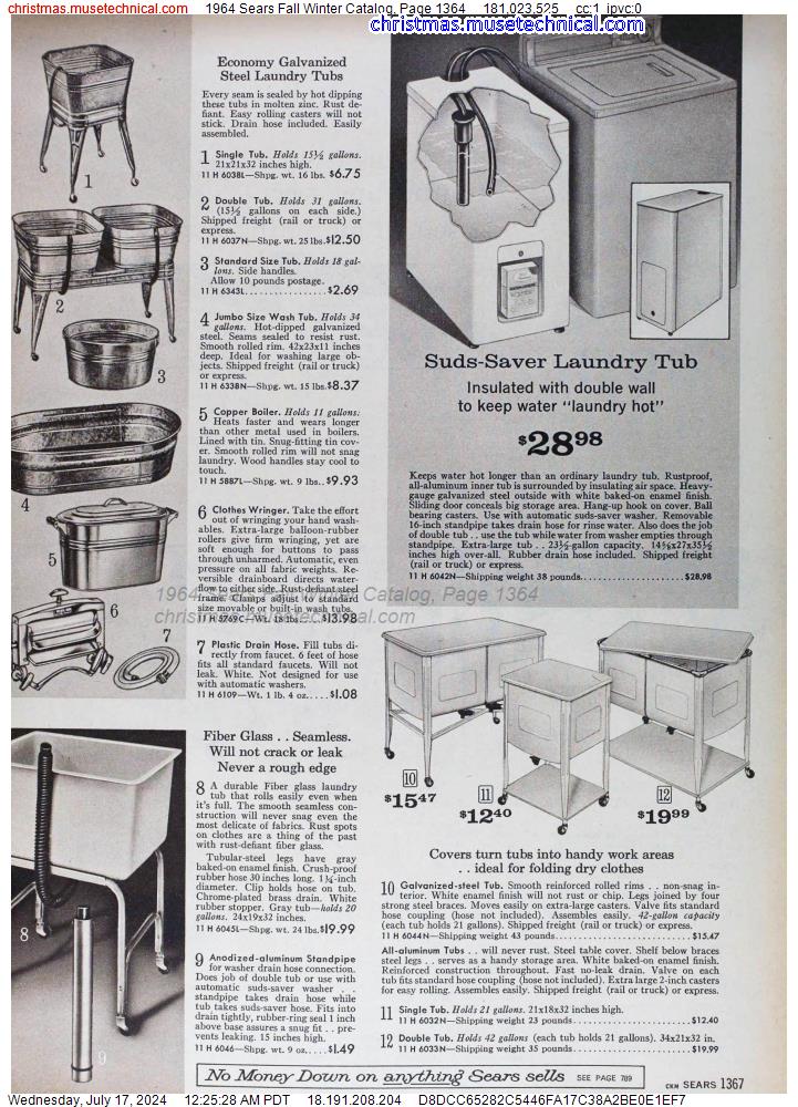 1964 Sears Fall Winter Catalog, Page 1364