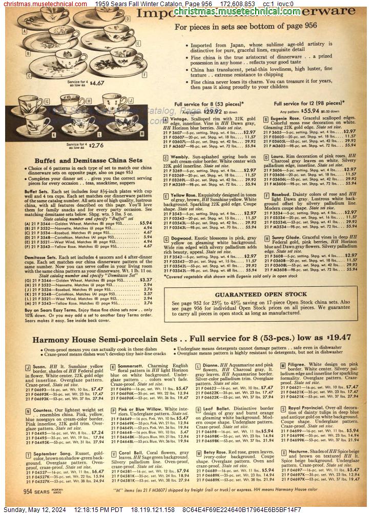 1959 Sears Fall Winter Catalog, Page 956