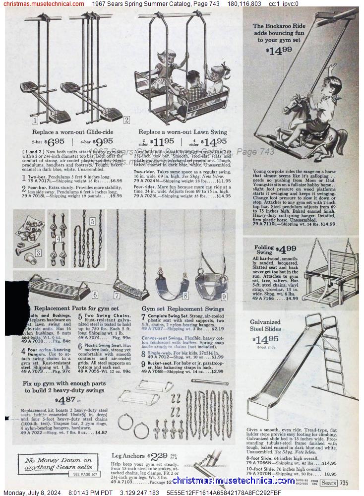 1967 Sears Spring Summer Catalog, Page 743