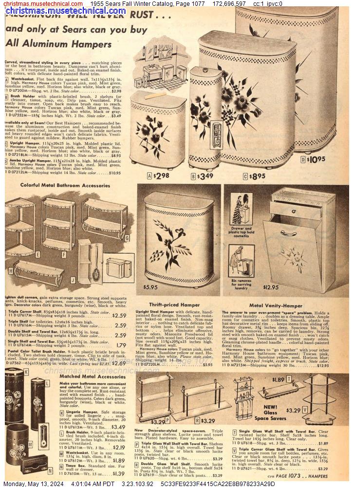 1955 Sears Fall Winter Catalog, Page 1077