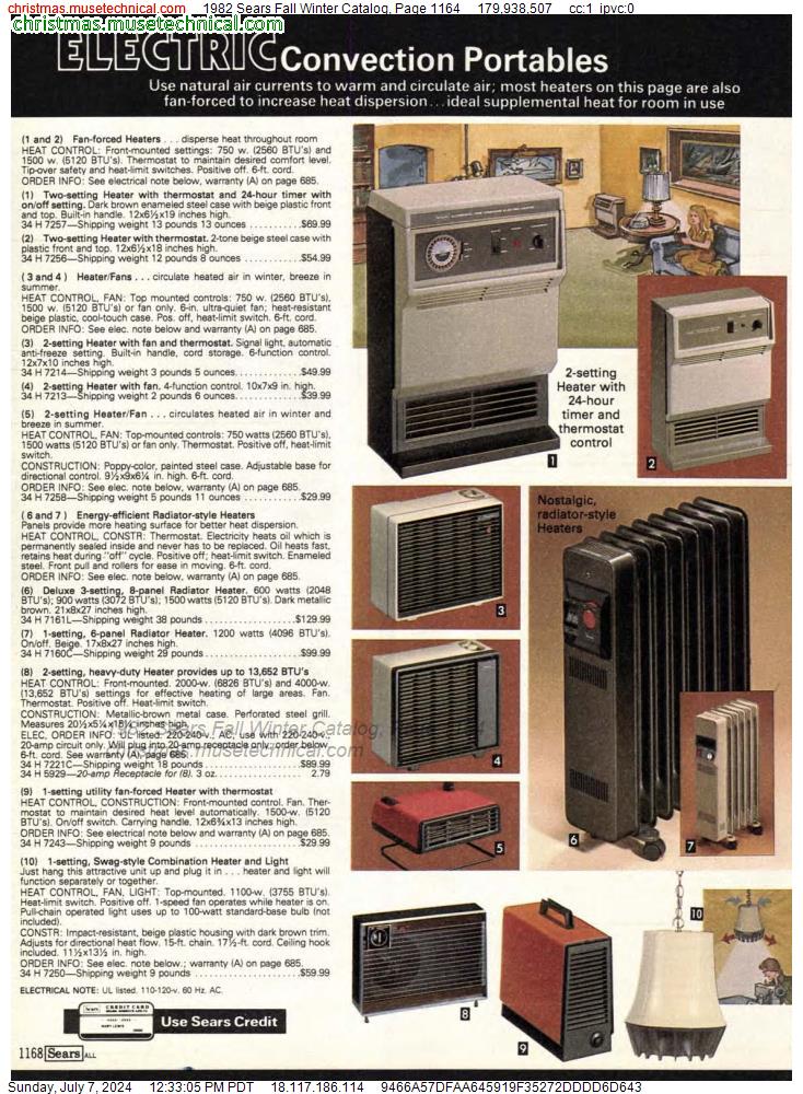 1982 Sears Fall Winter Catalog, Page 1164