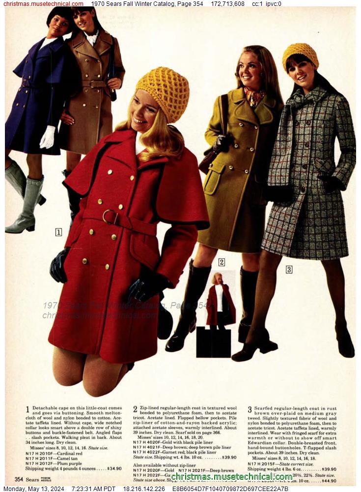 1970 Sears Fall Winter Catalog, Page 354