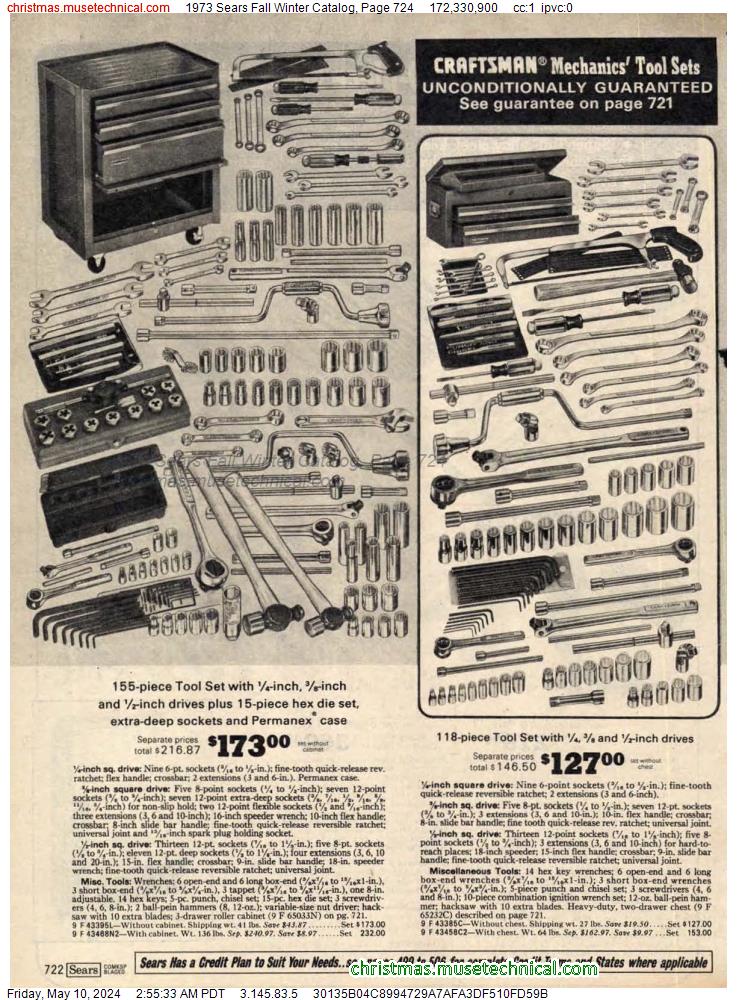 1973 Sears Fall Winter Catalog, Page 724