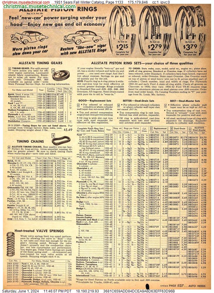 1951 Sears Fall Winter Catalog, Page 1133