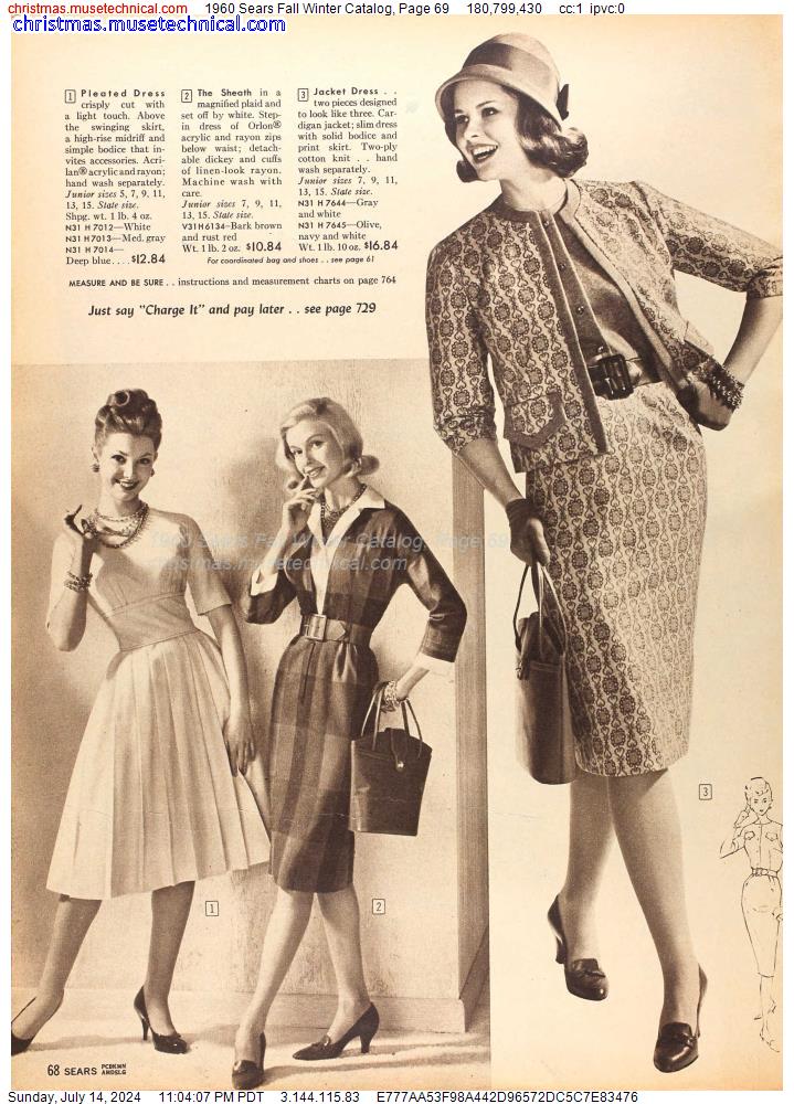 1960 Sears Fall Winter Catalog, Page 69