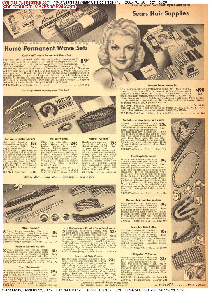 1943 Sears Fall Winter Catalog, Page 748