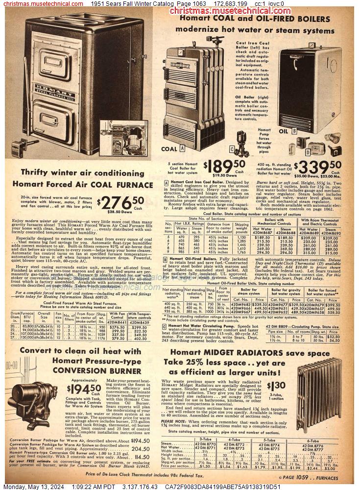 1951 Sears Fall Winter Catalog, Page 1063