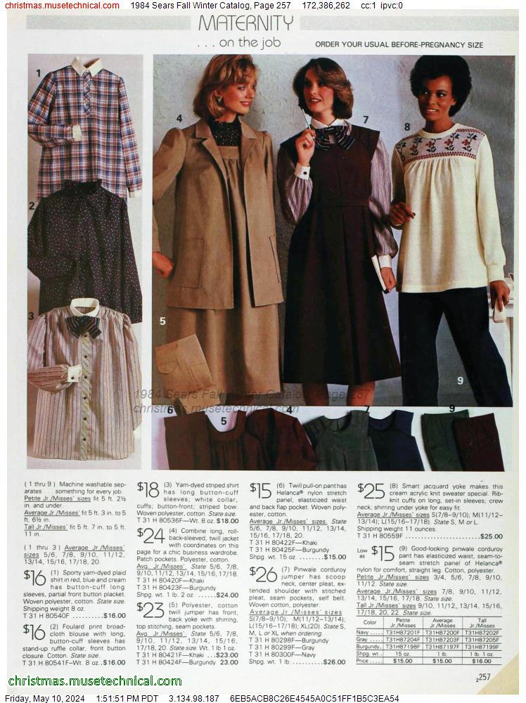 1984 Sears Fall Winter Catalog, Page 257