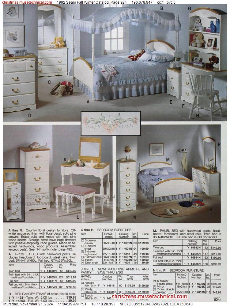 1992 Sears Fall Winter Catalog, Page 924