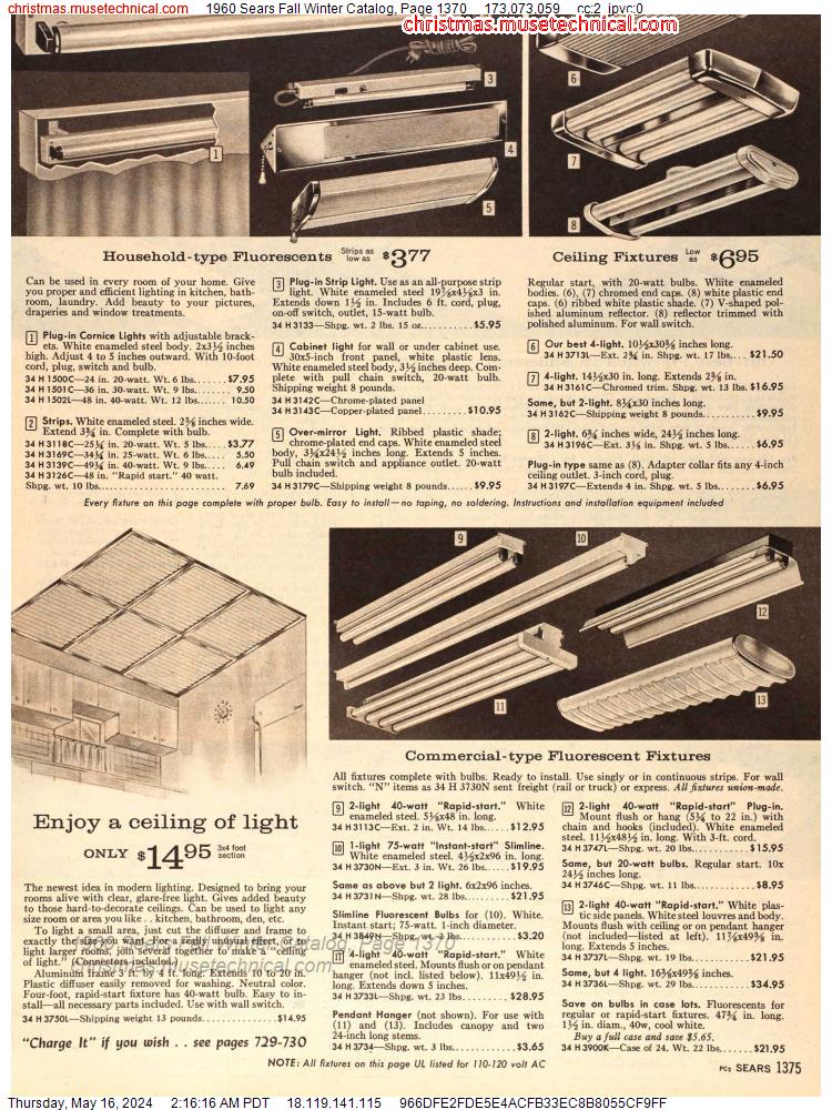 1960 Sears Fall Winter Catalog, Page 1370