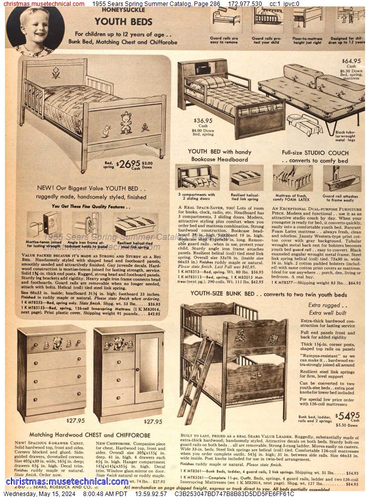 1955 Sears Spring Summer Catalog, Page 286