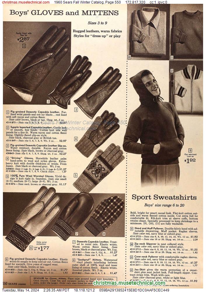 1960 Sears Fall Winter Catalog, Page 550