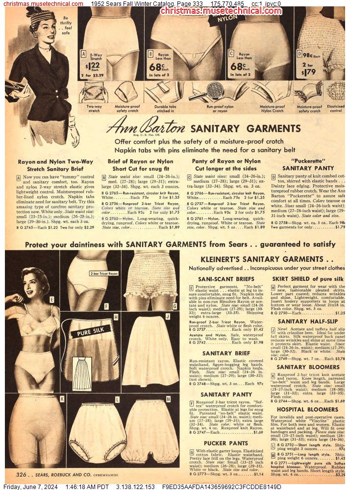 1952 Sears Fall Winter Catalog, Page 333