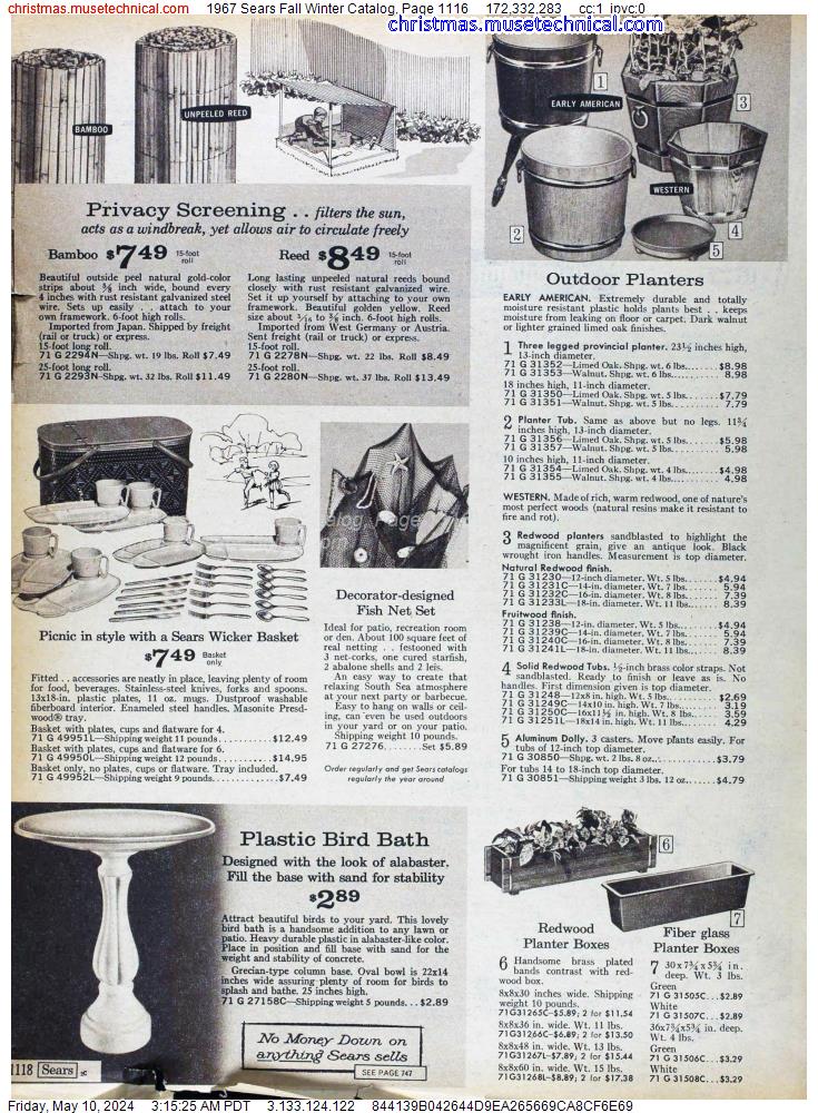 1967 Sears Fall Winter Catalog, Page 1116