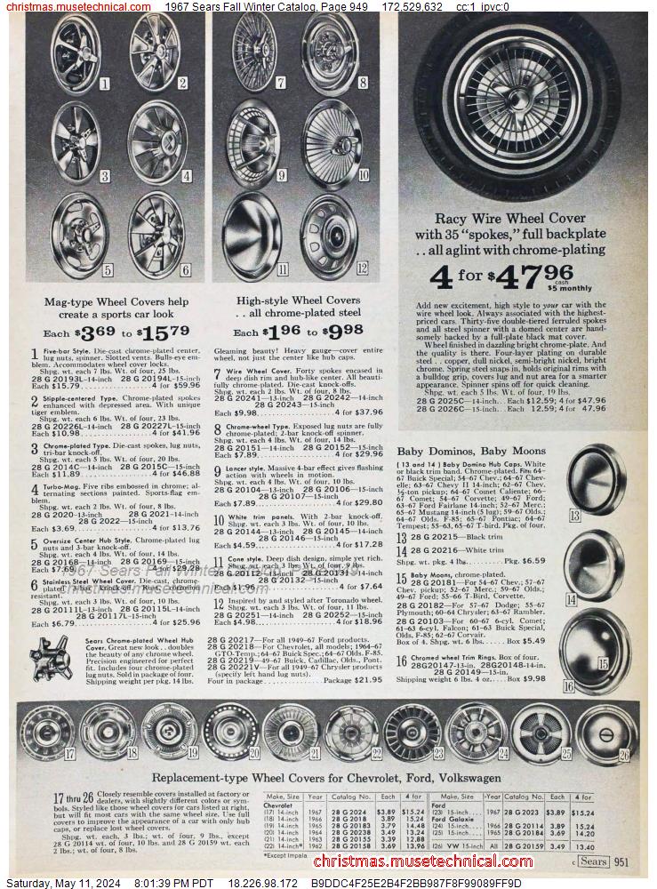 1967 Sears Fall Winter Catalog, Page 949