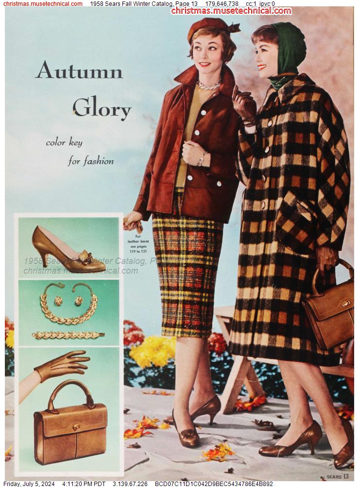 1958 Sears Fall Winter Catalog, Page 13