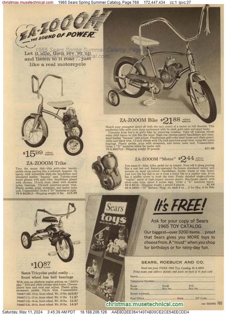 1965 Sears Spring Summer Catalog, Page 769