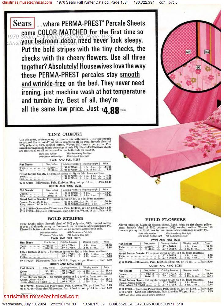 1970 Sears Fall Winter Catalog, Page 1534