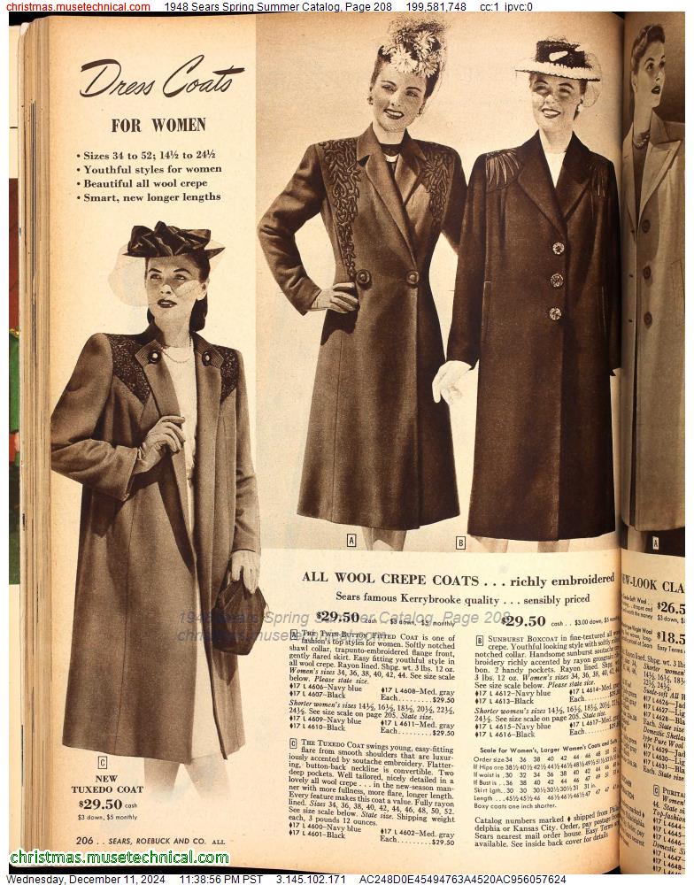 1948 Sears Spring Summer Catalog, Page 208